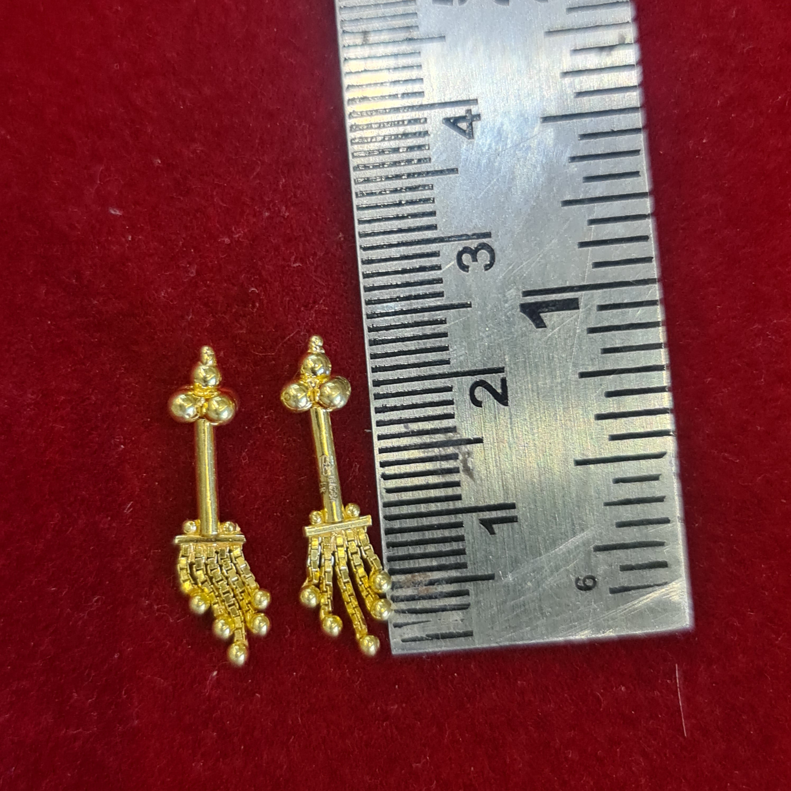 18K Gold Bugudi/Coppu Earring - BIS Hallmarked
