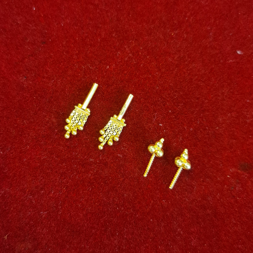 18K Gold Bugudi/Coppu Earring - BIS Hallmarked
