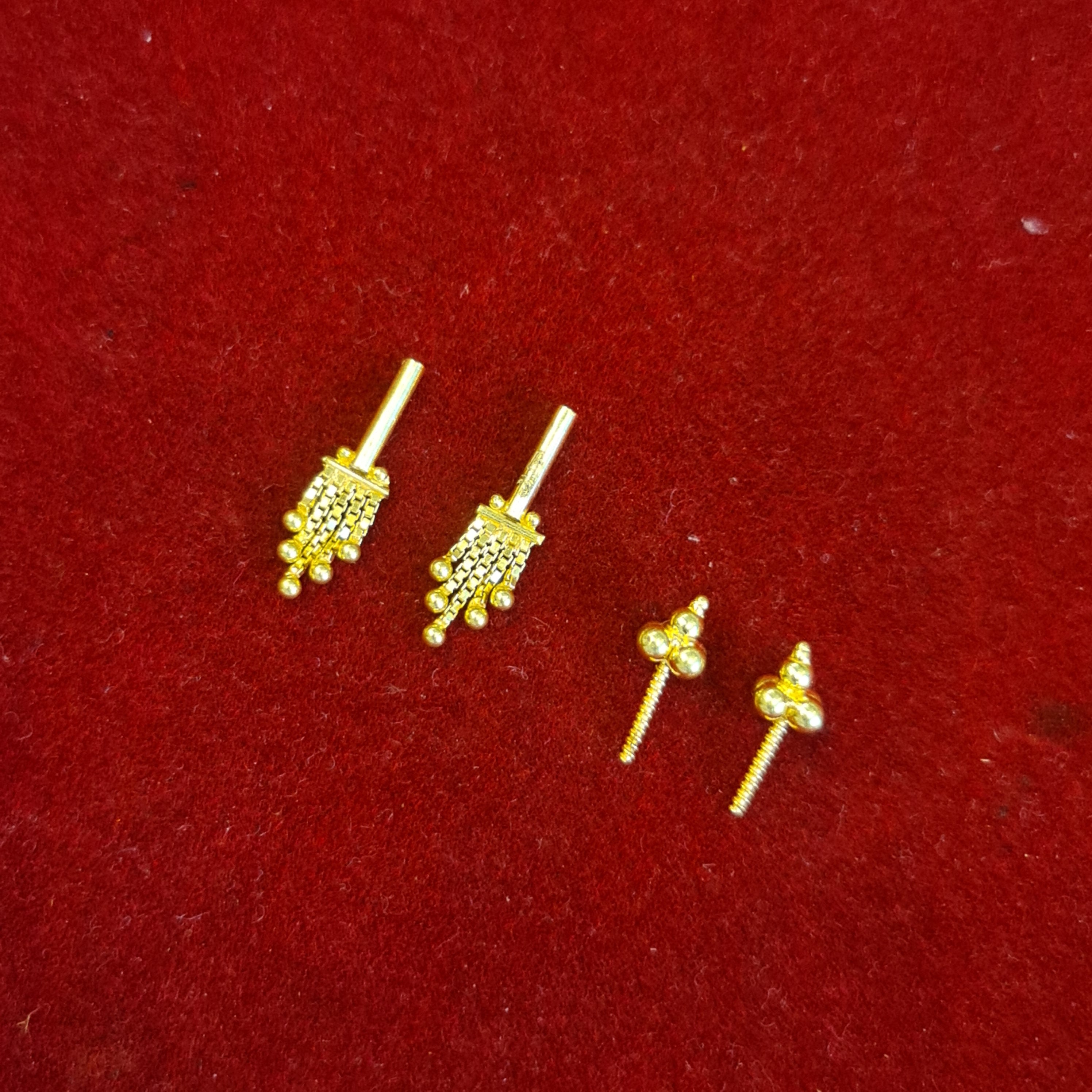 18K Gold Bugudi/Coppu Earring - BIS Hallmarked