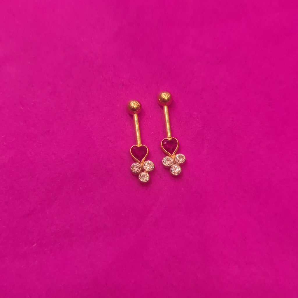 Lightweight 18kt Gold Bugudi Heart-Shaped Earring