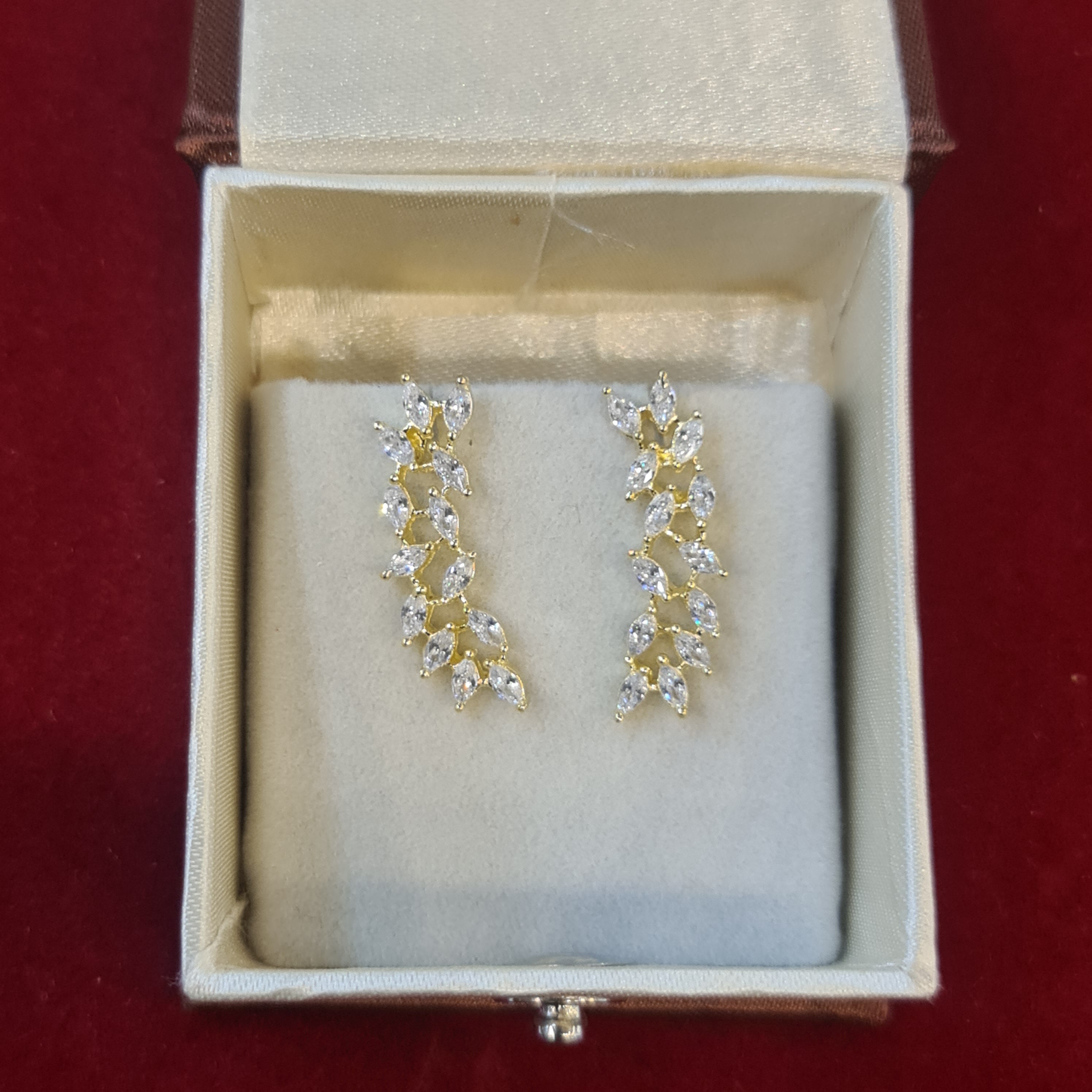 92.5 Silver Gold Plated Ear Climber - Premium Fashion Jewelry