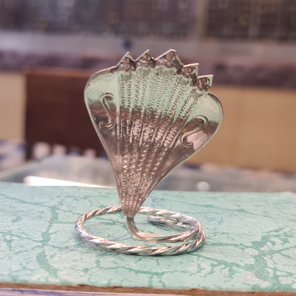 Pure Silver Panchmukhi Seshnag Snake for Nag Pooja - 800 Purity