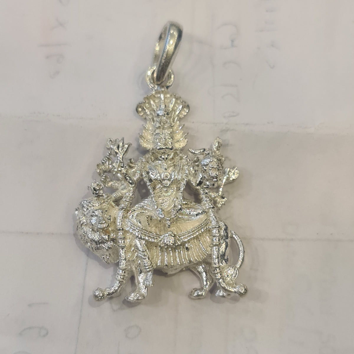 Pure Silver Pratyangira Devi Locket - 925 Sterling Silver Pendant