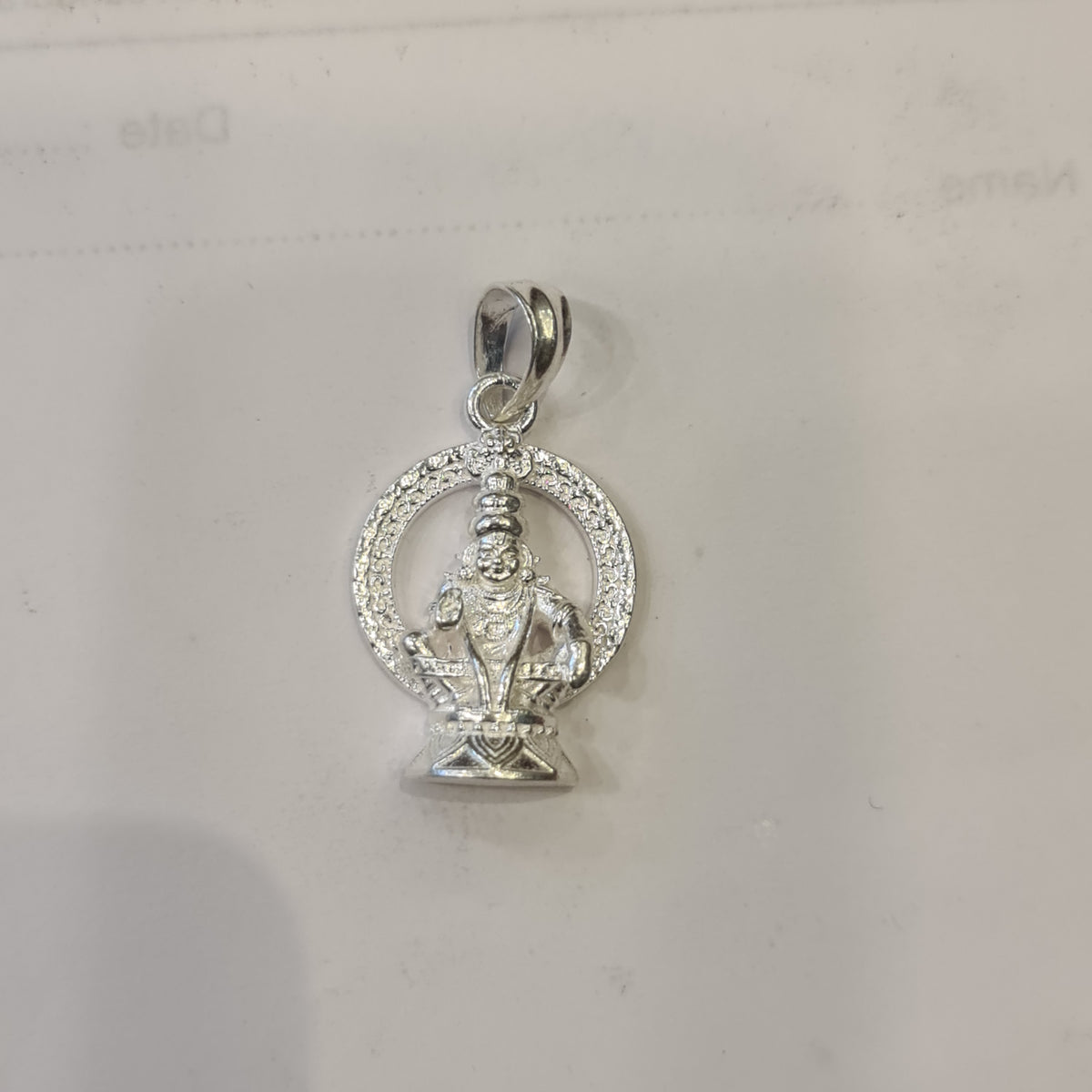Silver Ayyappa Swami Locket - 800 Purity | 5.8g Compact Pendant