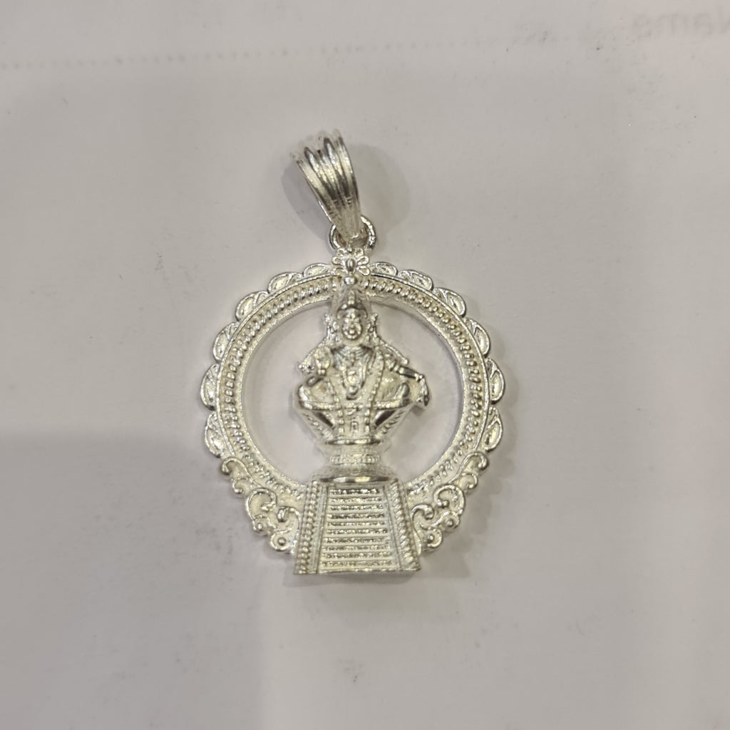 Silver Ayyappa Swami Locket - 800 Purity | 7g Temple Pendant