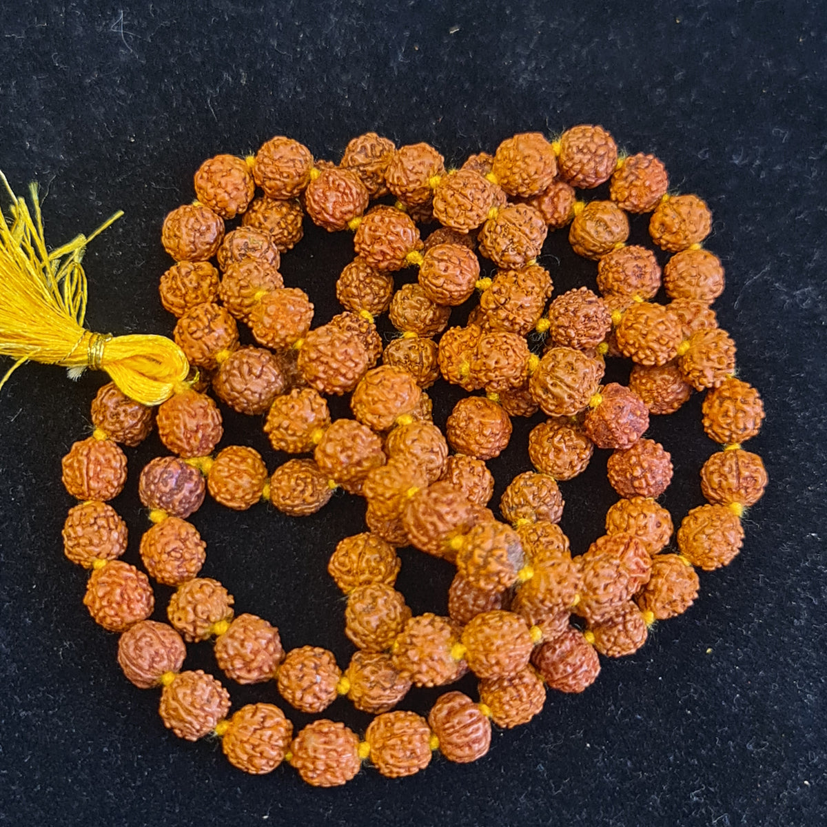 Natural Nepali Rudraksha Mala - Lab Certified 8MM 1 Line