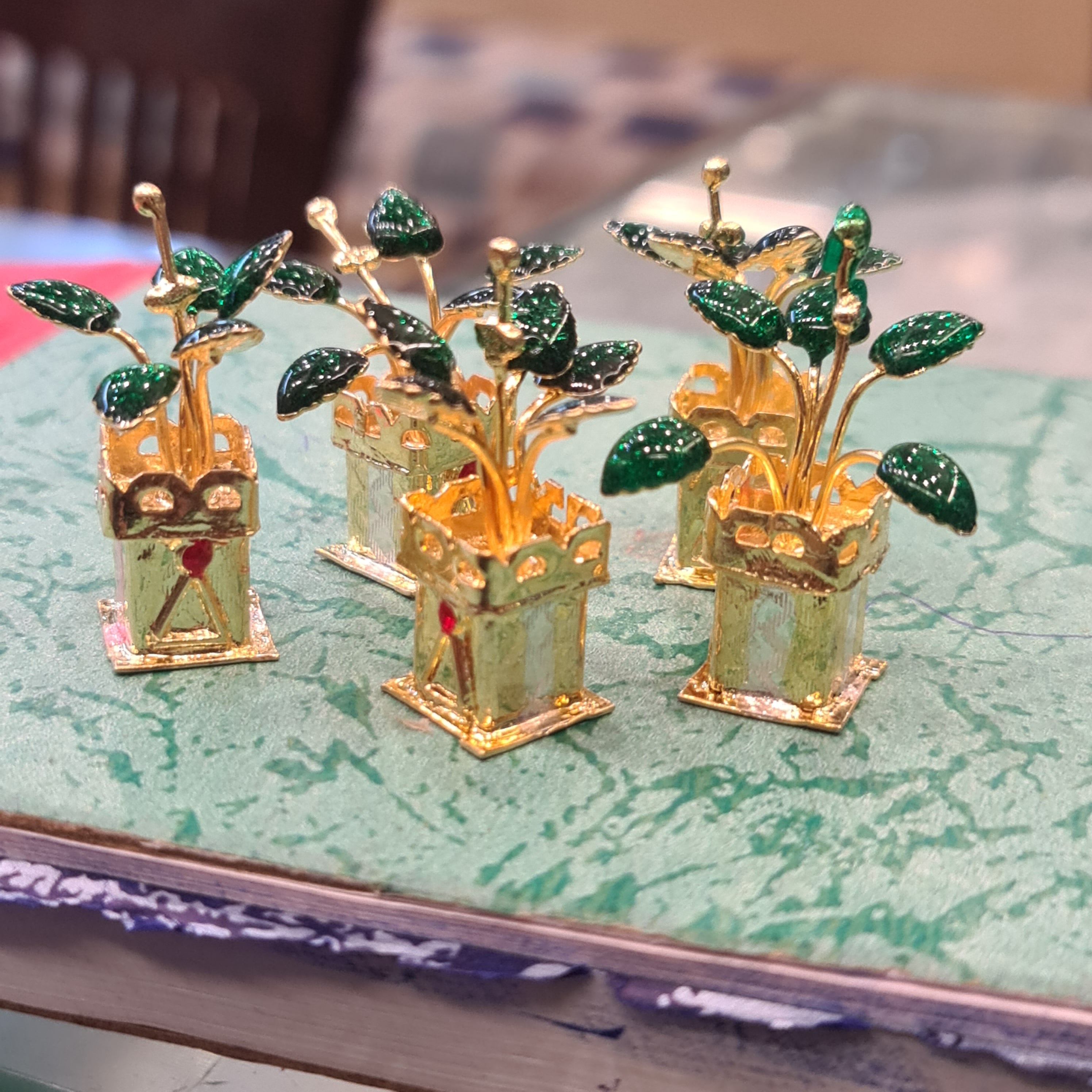 Silver Tulsi Plant - Sacred Chattu for Pooja & Gifting