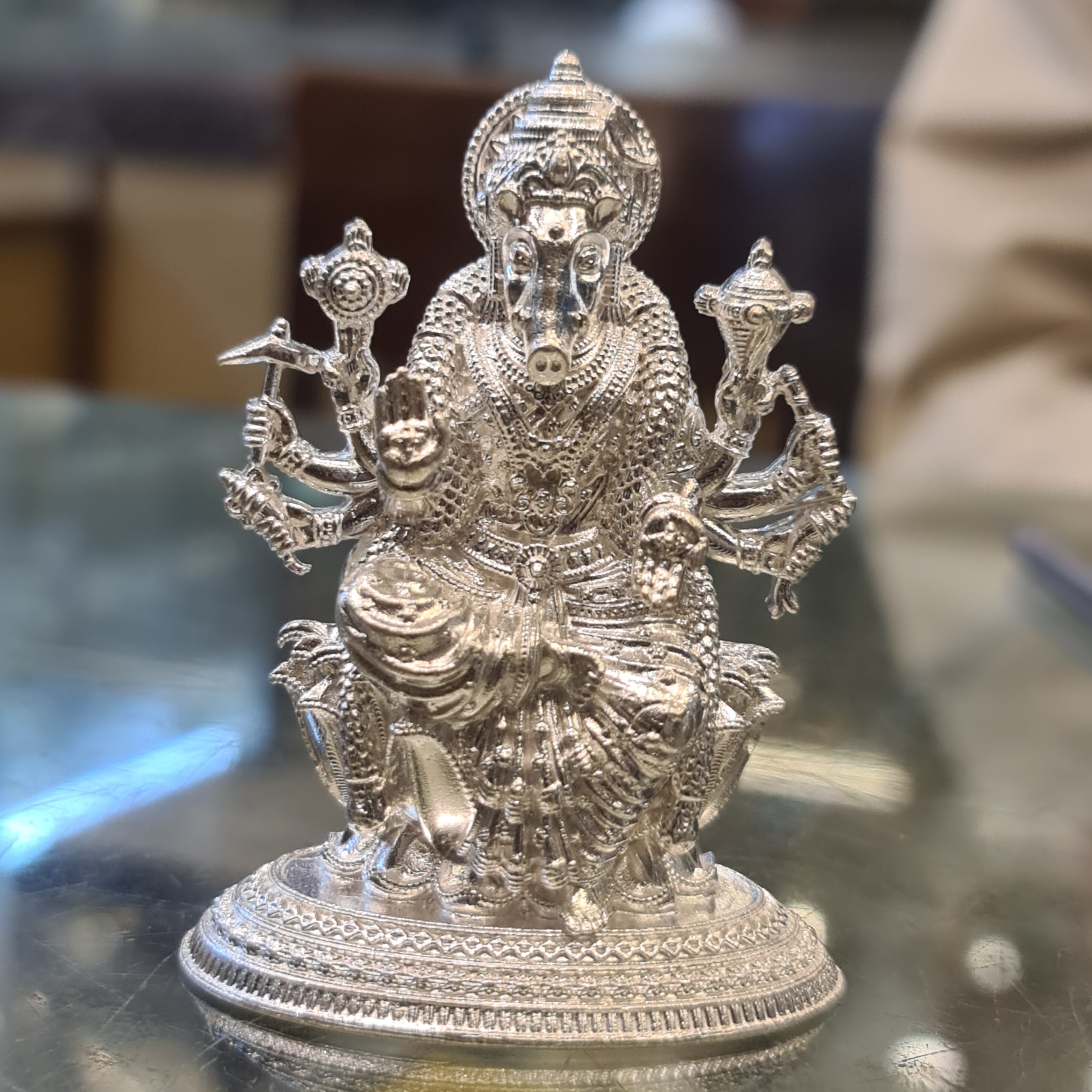 Pure Silver Varahi Devi Idol - 800 Purity Temple Deity