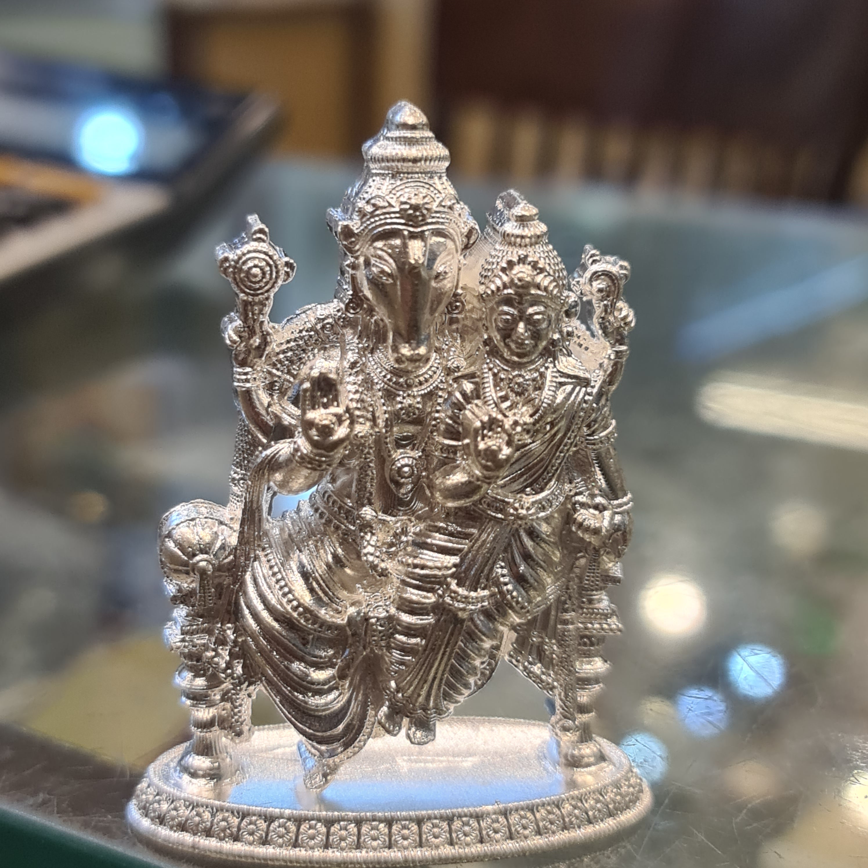 Pure Silver Sri Lakshmi Hayagreeva Idol - 800 Purity