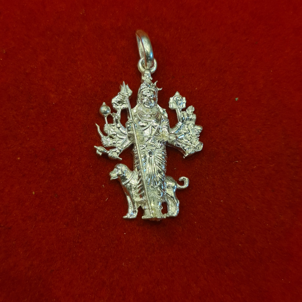 Pure Silver Kal Bhairav Locket - 9 Grams Temple Jewelry Pendant