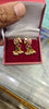 Kempu Parrot Stud Earrings with Pearl Drops | 24K Gold Plated