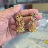 Jadau Kundan Jhumka Earrings | Ruby Pink & Emerald | Screw Back & Clip-On | 5cm