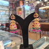 Kempu Polki Jhumka | Peacock Filigree | Push Back | Emerald & Ruby Drops | Temple Jewellery