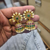 Kempu Chakra Sun Jhumka Earrings | Pearl-Tipped Spokes | Dome Jhumka | 4 Stone Variants