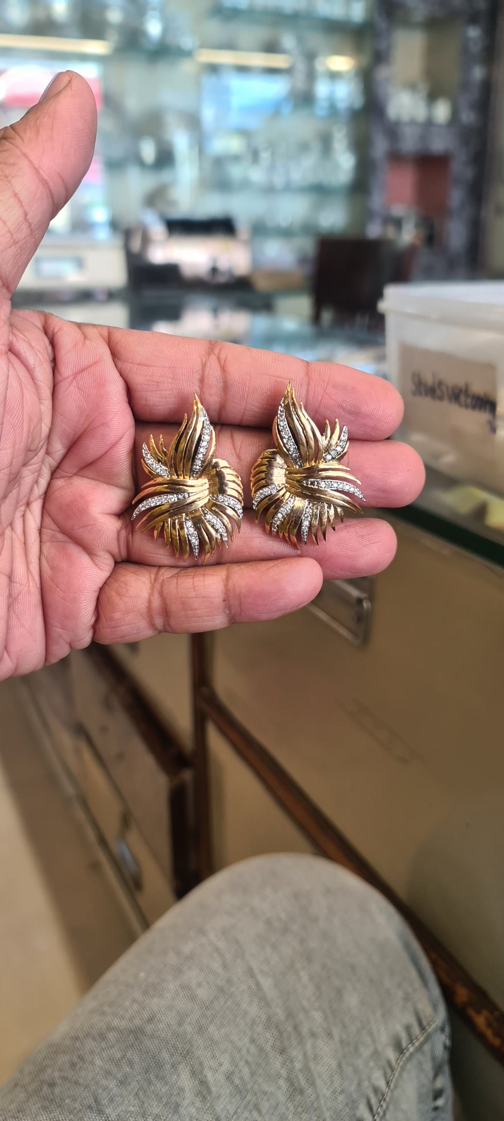 Flame Cluster Earrings | Gold Plated & Black Rhodium | Push Back & Clip On