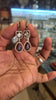 Antique Gold CZ Halo Drop Earrings – Pink & Purple Teardrop Danglers