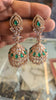 360° Rotating CZ Jhumka Earrings | Push Back | 24K Gold & Rose Gold