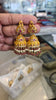 Matt Finish Polki Jhumka Earrings | Peacock Design | Push Back