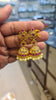 Polki Flower Jhumki | Gold Plated Temple Earrings with Pearl Drops
