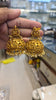 Antique Finish Lakshmi Temple Jhumka Earrings with Lakshmi Stud & Pearl Drops