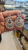 Diamond Replica Chandbali Earrings with CZ Drops | Push Back | White, Green & Pink