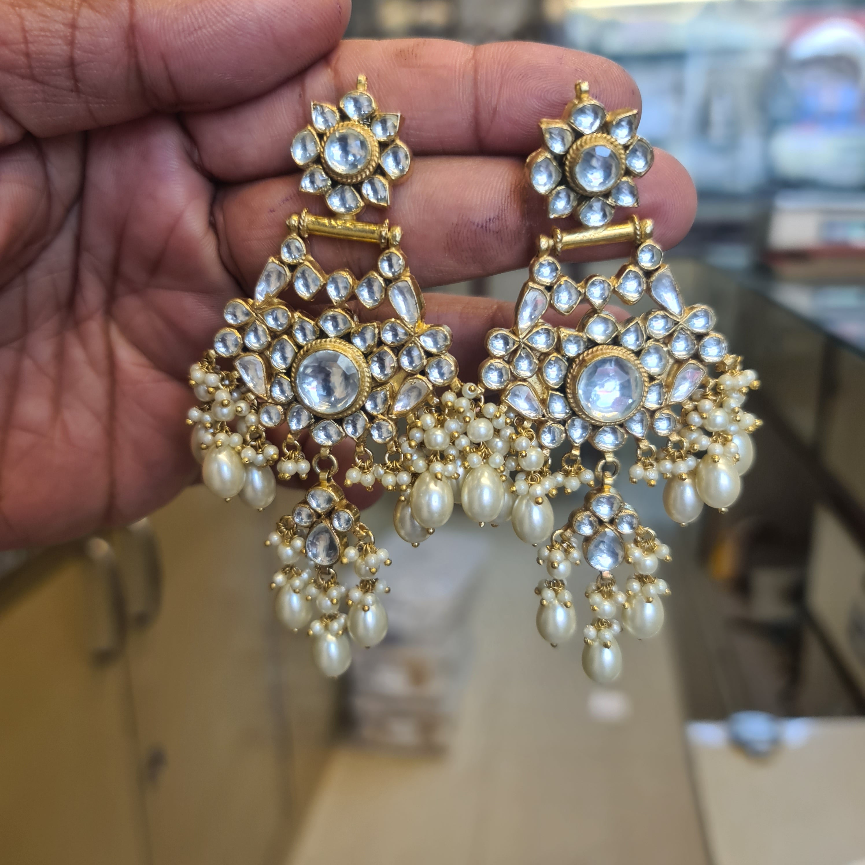Jadau Kundan Chandbali Earrings | Push Back | 2 Variants