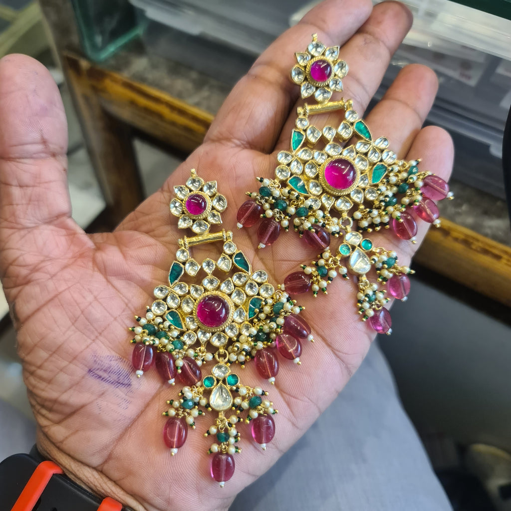 Jadau Kundan Chandbali Earrings | Push Back | 2 Variants