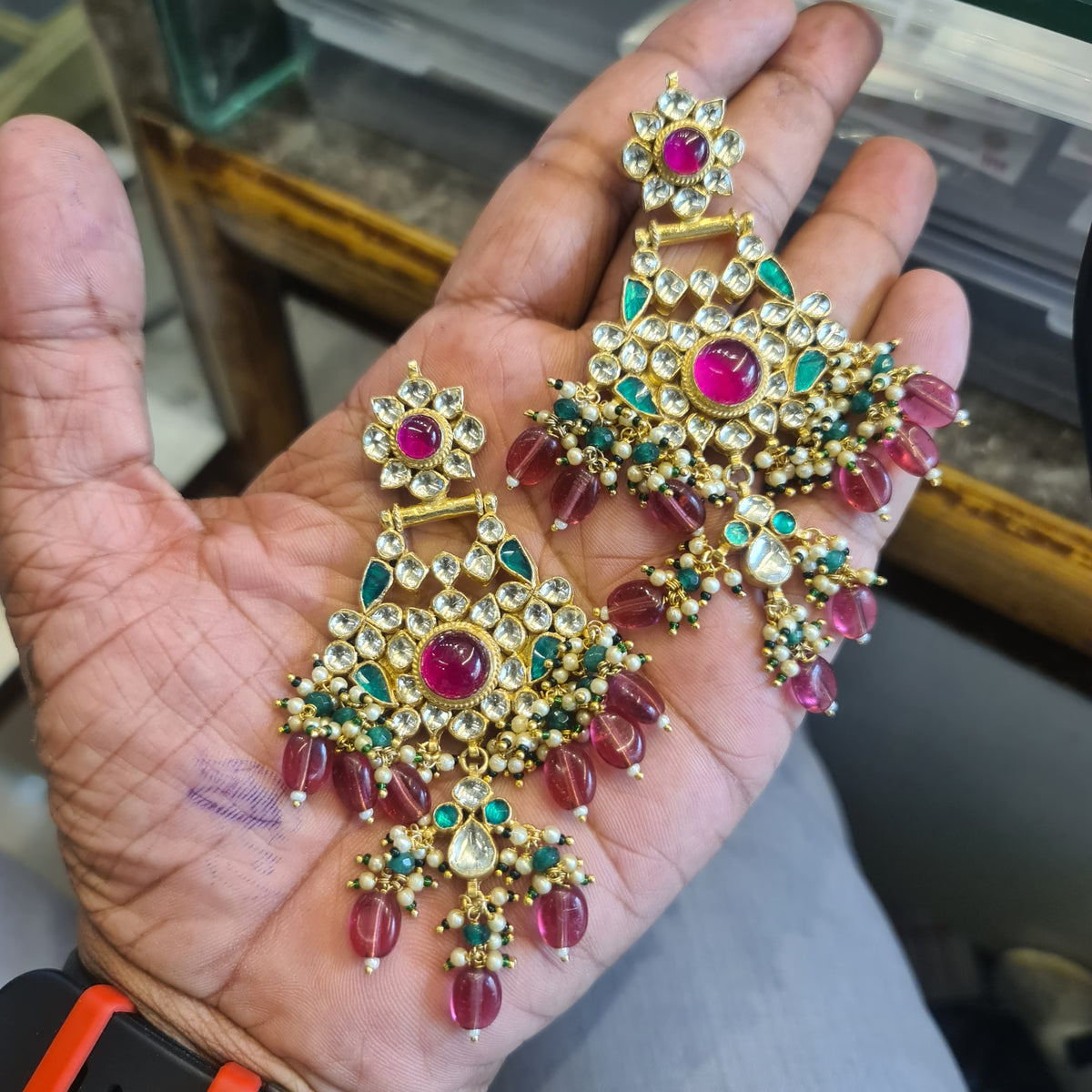 Jadau Kundan Chandbali Earrings | Push Back | 2 Variants