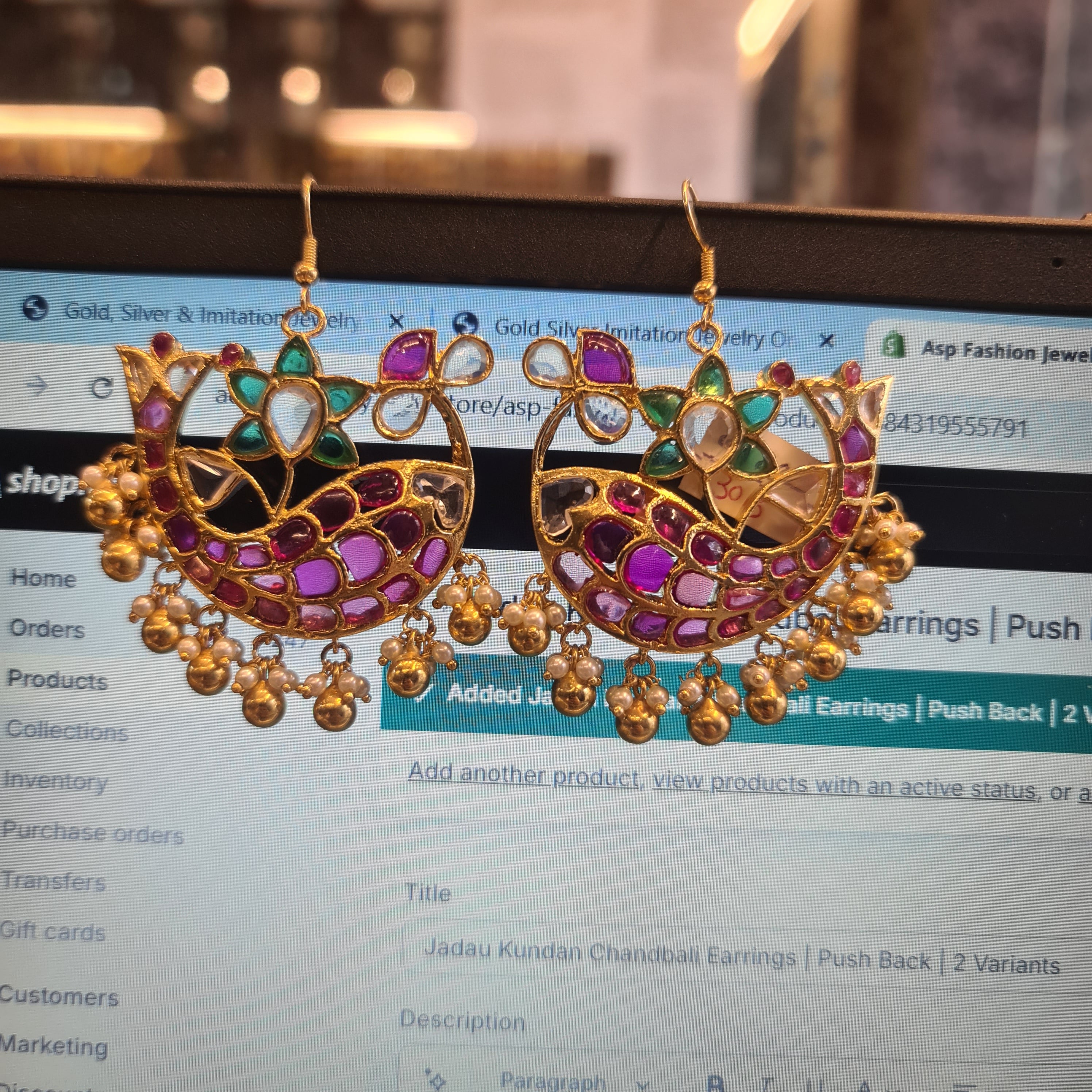 Kundan Fish Earrings | Handmade | Multicolor | 2 Variants