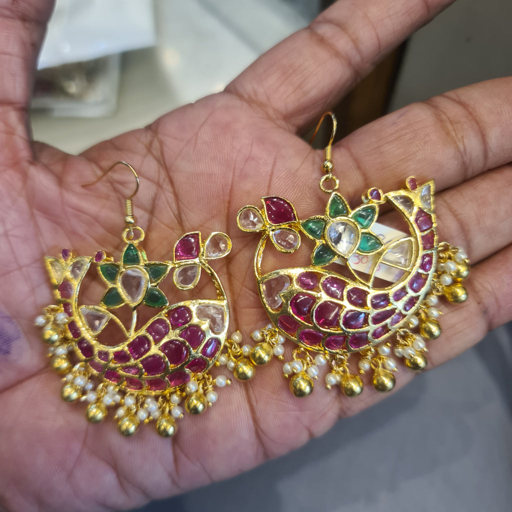 Kundan Fish Earrings | Handmade | Multicolor | 2 Variants