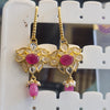 Handmade Kempu & Polki Hoop Earrings | Traditional Indian Jewellery