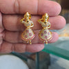 Dancing Lady Figurine Jhumka Earrings | Gold-Plated CZ Push-Back Studs