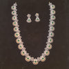 Emerald CZ diamond replica necklace set with earrings on black velvet display