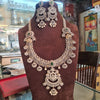 CZ Diamond Long Necklace Set - Emerald - Display