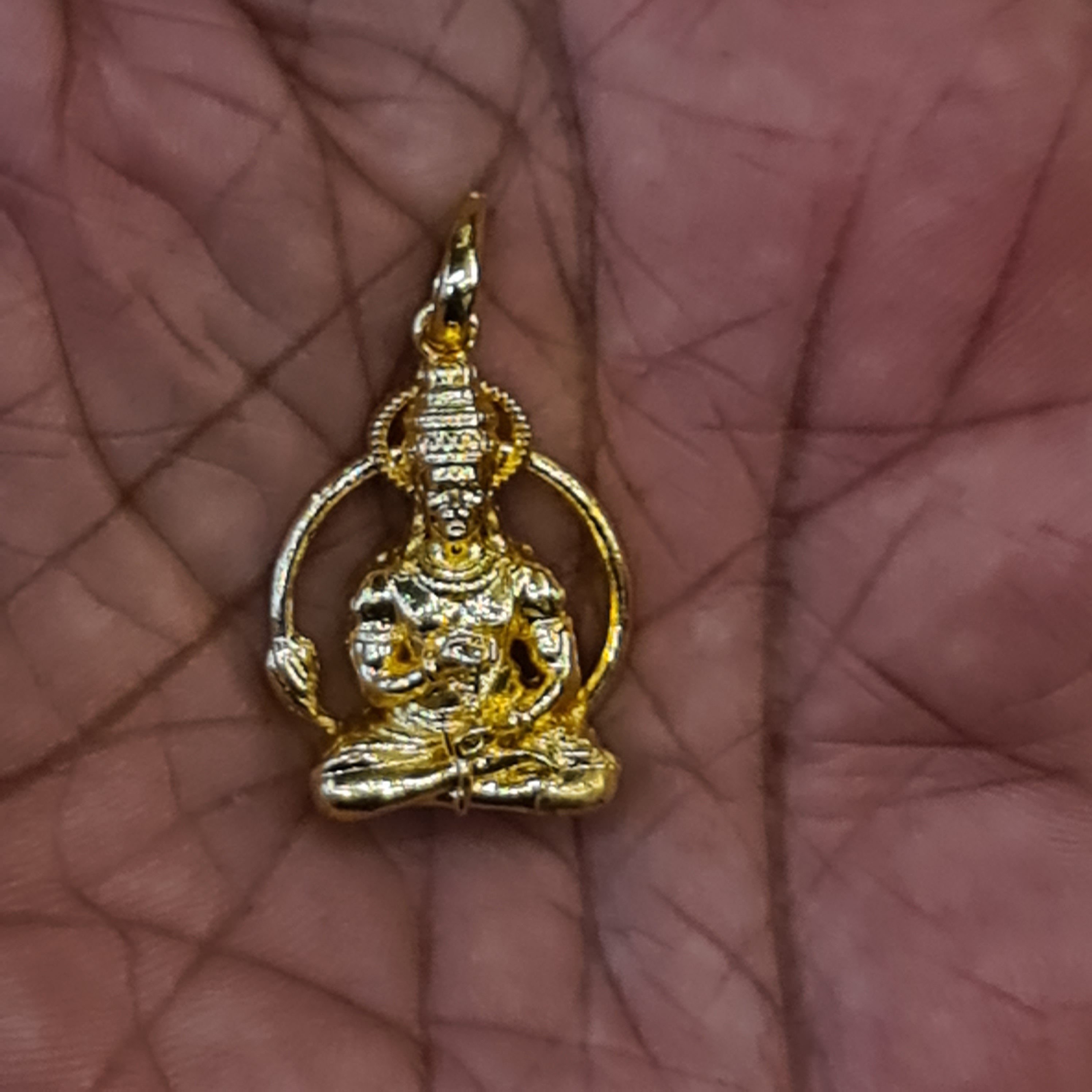 Panch Loham Meditation Hanuman Locket held in palm