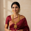 24K Gold Plated Antique Lakshmi Peacock Haram Necklace Set 