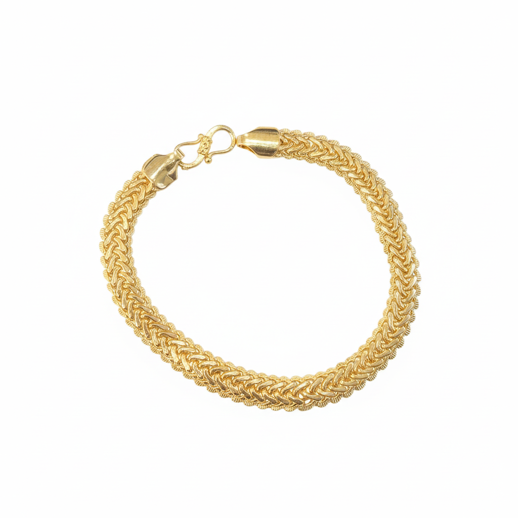 24K Gold Plated Braided Rope Bracelet