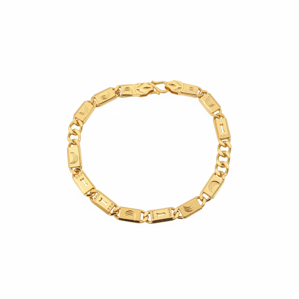 24K Gold Plated Decorative Link Bracelet