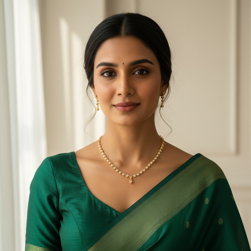 24K Gold Plated Delicate CZ Necklace Set with Earrings