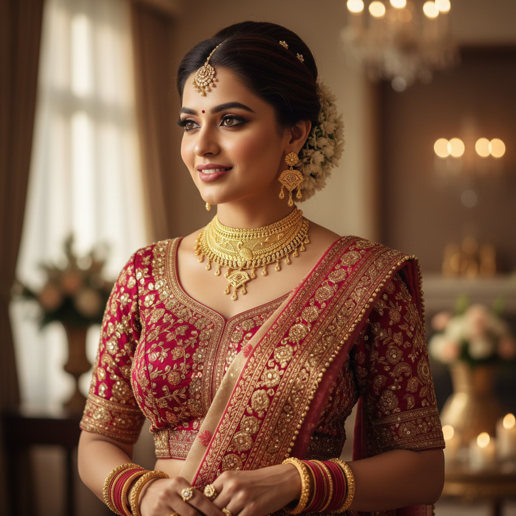 24K Gold Plated Forming Choker with Earrings Set