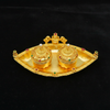 24K Gold Plated Kumkum Box Tray - Premium Sindoor Container for Weddings