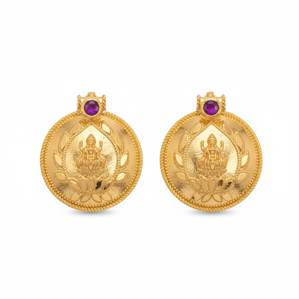 24K Gold Plated Lakshmi Deity Thali Bottu Mangalsutra Pendant