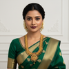 24K Gold Plated Nagas Lakshmi Guttapusalu Haram Necklace Set 
