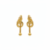 24K gold plated peacock design hoop earrings on white background