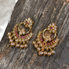 24K Gold Plated Screwback Chandbali Earrings - Elegant Traditional Design