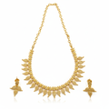 24K Gold Plated Zircon Mango Necklace Set with Earrings