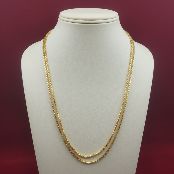 24K Gold Plated Double Layer Chain Necklace Mannequin Display
