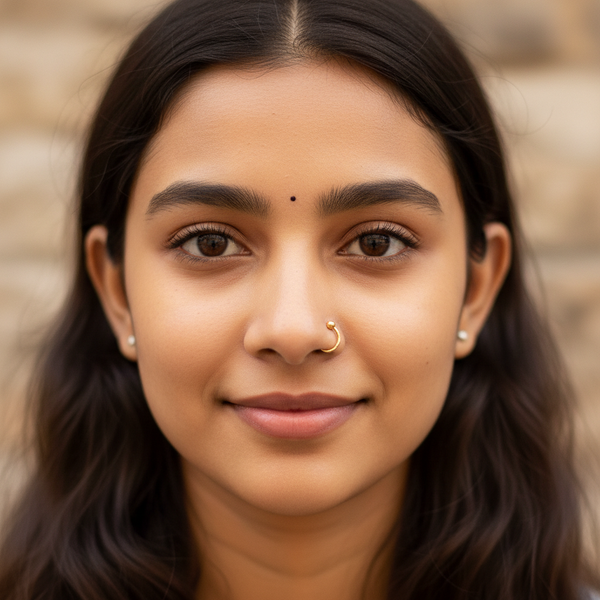 18K Gold Nose Ring - Minimalist Design for Daily Wear