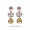 3-Tier Diamond Jhumka - White Background