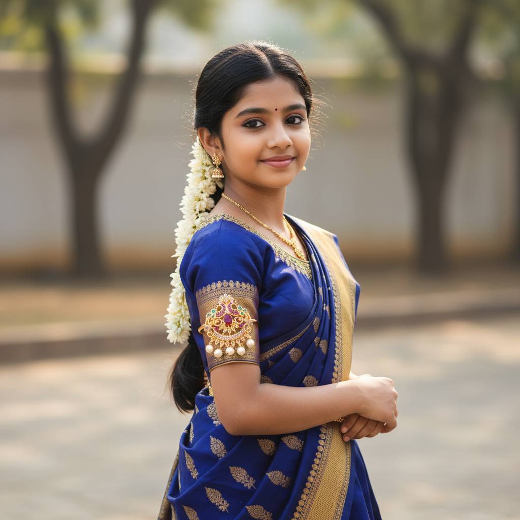 CZ Stone Kids Armlet | Sparkling Gold Plated Bajuband for Children (7-10 Inches)